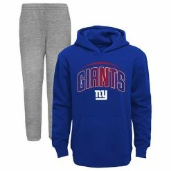Outerstuff Toddler Royal/Heathered Gray New York Giants Double-Up Pullover Hoodie & Pants Set