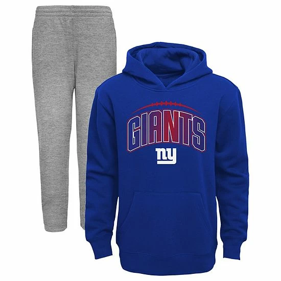 Outerstuff Toddler Royal/Heathered Gray New York Giants Double-Up Pullover Hoodie & Pants Set 3 Outerstuff Toddler Royal/Heathered Gray New York Giants Double-Up Pullover Hoodie & Pants Set