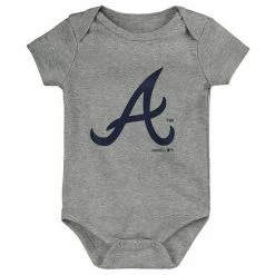 Outerstuff Infant Navy/Red/Gray Atlanta Braves Born To Win 3-Pack Bodysuit Set -Outerstuff shop unnamed file 8302