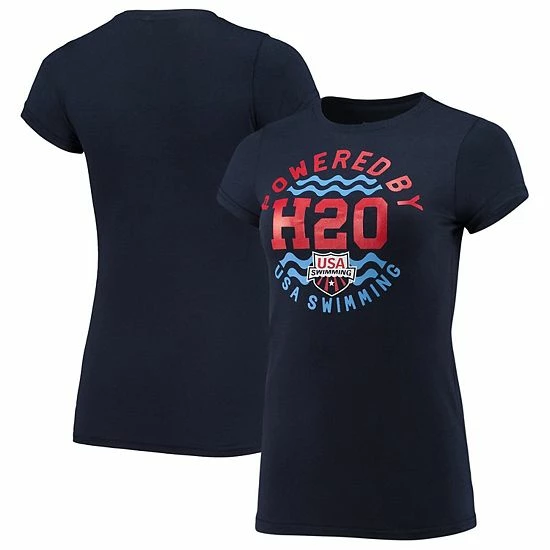 Outerstuff Women's Navy USA Swimming Powered By H20 T-Shirt 4 Outerstuff Women's Navy USA Swimming Powered By H20 T-Shirt - Image 2