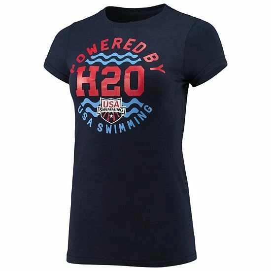 Outerstuff Women's Navy USA Swimming Powered By H20 T-Shirt 5 Outerstuff Women's Navy USA Swimming Powered By H20 T-Shirt - Image 3