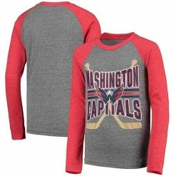 Outerstuff Youth Heathered Gray/Heathered Red Washington Capitals Square Up Raglan Tri-Blend Long Sleeve T-Shirt -Outerstuff shop unnamed file 8334