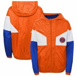 Outerstuff Youth Orange New York Knicks Pick-Up Game Hoodie Full-Zip Jacket
