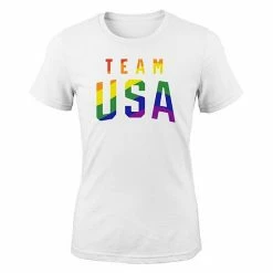 Outerstuff Women's White Team USA Stacked Logo Pride Month T-Shirt