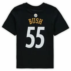 Outerstuff Preschool Devin Bush Black Pittsburgh Steelers Mainliner Player Name & Number T-Shirt -Outerstuff shop unnamed file 8375