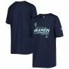Outerstuff Girls Youth Deep Sea Blue Seattle Kraken Chenille Script T-Shirt