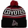 Outerstuff Youth Black Arizona Coyotes Team Wordmark Cuffed Pom Knit Hat