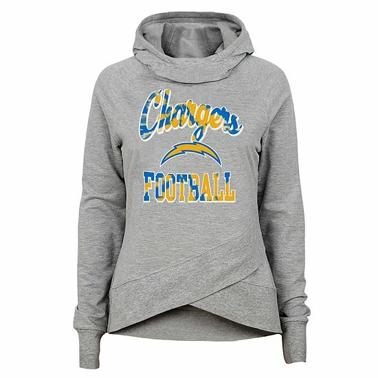 Outerstuff Girls Youth Heathered Gray Los Angeles Chargers Dye Hard Fan Funnel Neck Pullover Hoodie 3 Outerstuff Girls Youth Heathered Gray Los Angeles Chargers Dye Hard Fan Funnel Neck Pullover Hoodie