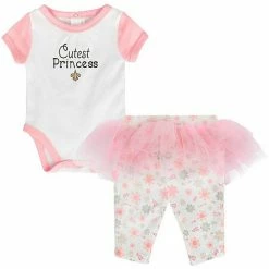 Outerstuff Girls Newborn & Infant White/Pink New Orleans Saints Lil Princess Bodysuit & Tutu Leggings Set