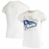 Outerstuff Girls Youth White Los Angeles Dodgers Fly The Flag T-Shirt