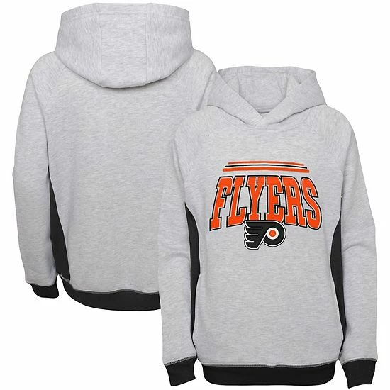 Outerstuff Youth Heathered Gray Philadelphia Flyers Power Play Raglan Pullover Hoodie 4 Outerstuff Youth Heathered Gray Philadelphia Flyers Power Play Raglan Pullover Hoodie - Image 2