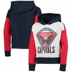 Outerstuff Girls Youth Heathered Gray/Navy Washington Capitals Let's Get Loud Pullover Hoodie -Outerstuff shop unnamed file 8475