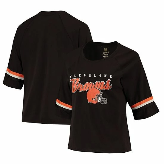 Outerstuff Juniors Brown Cleveland Browns Burnout Raglan Half-Sleeve T-Shirt 3 Outerstuff Juniors Brown Cleveland Browns Burnout Raglan Half-Sleeve T-Shirt