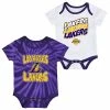Outerstuff Infant White/Purple Los Angeles Lakers Tie-Dye Two-Pack Bodysuit Set