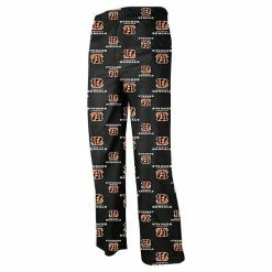Outerstuff Cincinnati Bengals Preschool Allover Logo Flannel Pajama Pants - Black