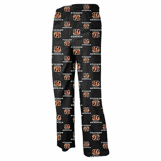 Outerstuff Cincinnati Bengals Preschool Allover Logo Flannel Pajama Pants - Black 3 Outerstuff Cincinnati Bengals Preschool Allover Logo Flannel Pajama Pants - Black