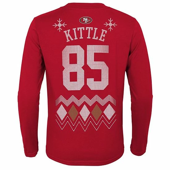 Outerstuff Youth George Kittle Scarlet San Francisco 49ers Holiday Name & Number Long Sleeve T-Shirt 5 Outerstuff Youth George Kittle Scarlet San Francisco 49ers Holiday Name & Number Long Sleeve T-Shirt - Image 3