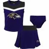 Outerstuff Girls Preschool Purple Baltimore Ravens Two-Piece Spirit Cheer Cheerleader Set With Bloomers -Outerstuff shop unnamed file 8676