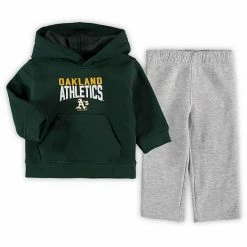 Outerstuff Infant Green/Heathered Gray Oakland Athletics Fan Flare Fleece Hoodie And Pants Set