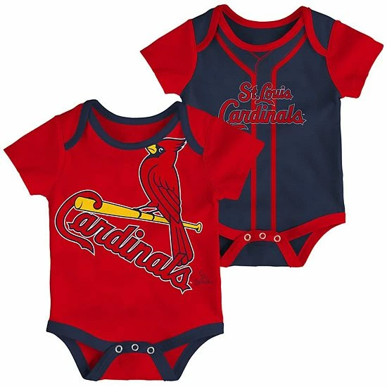 Outerstuff Newborn Red/Navy St. Louis Cardinals Double Two-Pack Bodysuit Set 3 Outerstuff Newborn Red/Navy St. Louis Cardinals Double Two-Pack Bodysuit Set