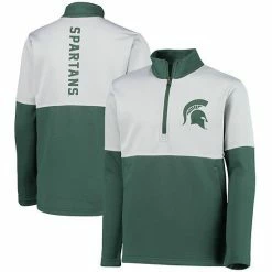 Outerstuff Youth Green Michigan State Spartans Quick Snap Spine Print Quarter-Zip Jacket