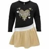 Outerstuff Girls Infant Black New Orleans Saints All Hearts Jersey Long Sleeve Dress