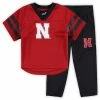 Outerstuff Preschool Scarlet/Black Nebraska Huskers Red Zone Jersey & Pants Set