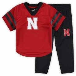 Outerstuff Preschool Scarlet/Black Nebraska Huskers Red Zone Jersey & Pants Set -Outerstuff shop unnamed file 8738
