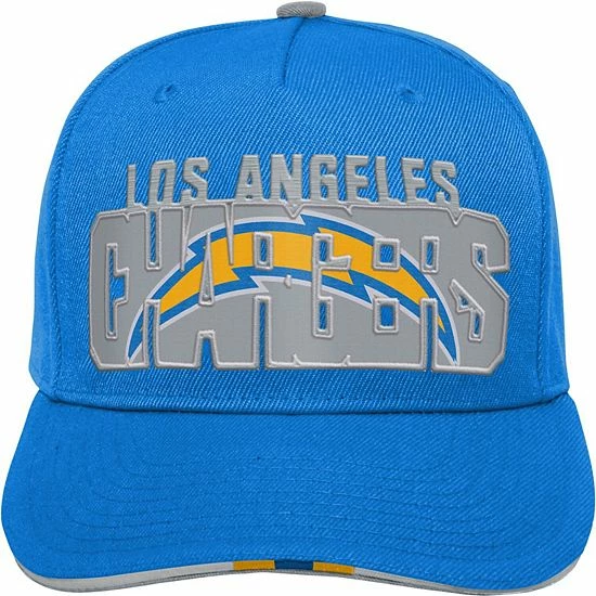 Outerstuff Youth Powder Blue Los Angeles Chargers On Trend Precurved A-Frame Snapback Hat 5 Outerstuff Youth Powder Blue Los Angeles Chargers On Trend Precurved A-Frame Snapback Hat - Image 3