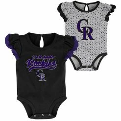 Outerstuff Girls Newborn Black/Heathered Gray Colorado Rockies Scream & Shout Two-Pack Bodysuit Set