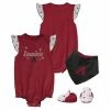 Outerstuff Girls Newborn & Infant Red Arizona Diamondbacks Three-Piece Bodysuit Bib & Bootie Set