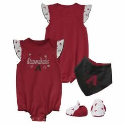 Outerstuff Girls Newborn & Infant Red Arizona Diamondbacks Three-Piece Bodysuit Bib & Bootie Set