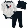 Outerstuff Newborn & Infant Navy Houston Texans Greatest Lil Player Bodysuit, Pants & Knit Hat Set