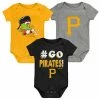 Outerstuff Infant Black/Gold/Gray Pittsburgh Pirates Born To Win 3-Pack Bodysuit Set -Outerstuff shop unnamed file 8906