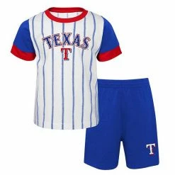 Outerstuff Toddler White/Royal Texas Rangers Position Player T-Shirt & Shorts Set