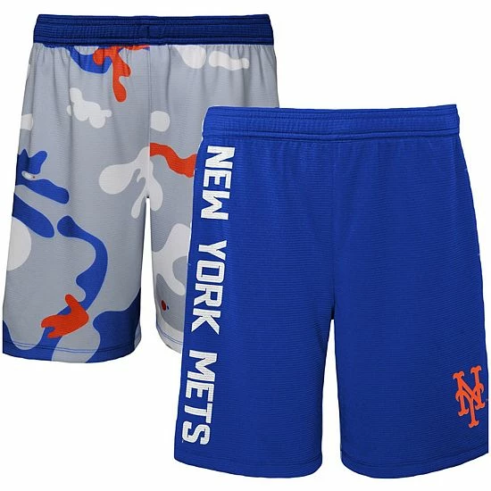 Outerstuff Youth Royal New York Mets Camo Newsies Active Shorts 4 Outerstuff Youth Royal New York Mets Camo Newsies Active Shorts - Image 2