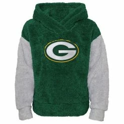 Outerstuff Girls Youth Green/Gray Green Bay Packers Game Time Teddy Fleece Pullover Hoodie