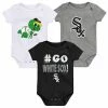 Outerstuff Infant Black/White/Gray Chicago White Sox Born To Win 3-Pack Bodysuit Set