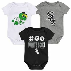 Outerstuff Infant Black/White/Gray Chicago White Sox Born To Win 3-Pack Bodysuit Set