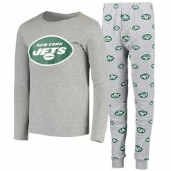 Outerstuff Youth Heathered Gray New York Jets Long Sleeve T-Shirt & Pants Sleep Set -Outerstuff shop unnamed file 898