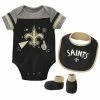 Outerstuff Newborn & Infant Black New Orleans Saints Tackle Bodysuit Bib & Booties Set -Outerstuff shop unnamed file 9004