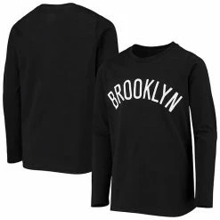 Outerstuff Youth Black Brooklyn Nets Primary Logo Long Sleeve T-Shirt -Outerstuff shop unnamed file 9007