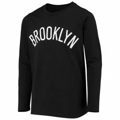 Outerstuff Youth Black Brooklyn Nets Primary Logo Long Sleeve T-Shirt -Outerstuff shop unnamed file 9008
