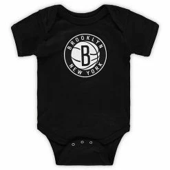 Outerstuff Infant Black Brooklyn Nets Primary Team Logo Bodysuit