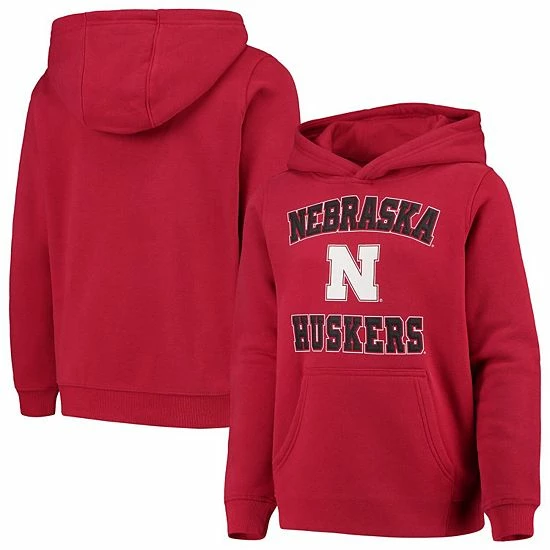 Outerstuff Youth Scarlet Nebraska Huskers Big Bevel Pullover Hoodie 4 Outerstuff Youth Scarlet Nebraska Huskers Big Bevel Pullover Hoodie - Image 2