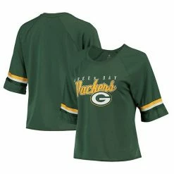 Outerstuff Juniors Green Green Bay Packers Burnout Raglan Half-Sleeve T-Shirt
