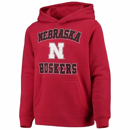 Outerstuff Youth Scarlet Nebraska Huskers Big Bevel Pullover Hoodie 5 Outerstuff Youth Scarlet Nebraska Huskers Big Bevel Pullover Hoodie - Image 3