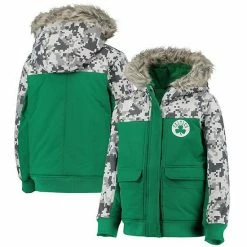 Outerstuff Youth Kelly Green Boston Celtics Playmaker Camo Hoodie Full-Zip Jacket