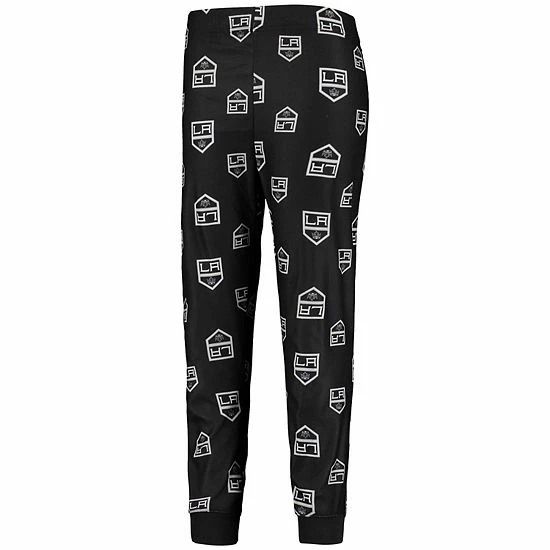 Outerstuff Youth Black Los Angeles Kings Allover Print Long Sleeve T-Shirt And Pants Sleep Set 7 Outerstuff Youth Black Los Angeles Kings Allover Print Long Sleeve T-Shirt And Pants Sleep Set - Image 5