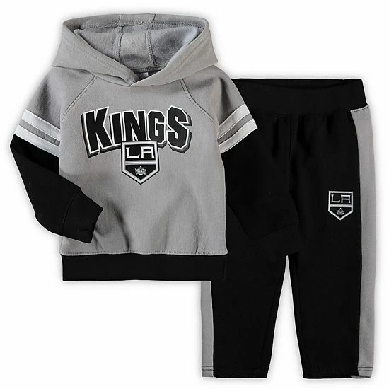 Outerstuff Toddler Gray/Black Los Angeles Kings Miracle On Ice Raglan Pullover Hoodie & Pants Set 3 Outerstuff Toddler Gray/Black Los Angeles Kings Miracle On Ice Raglan Pullover Hoodie & Pants Set